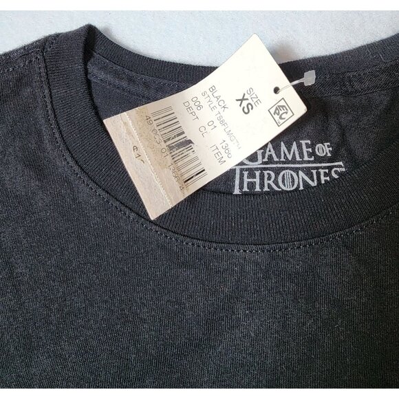 Women's New Game of Thrones HBO Mother of Dragons Baby Tee XS T-shirt Black Top - Picture 3 of 4